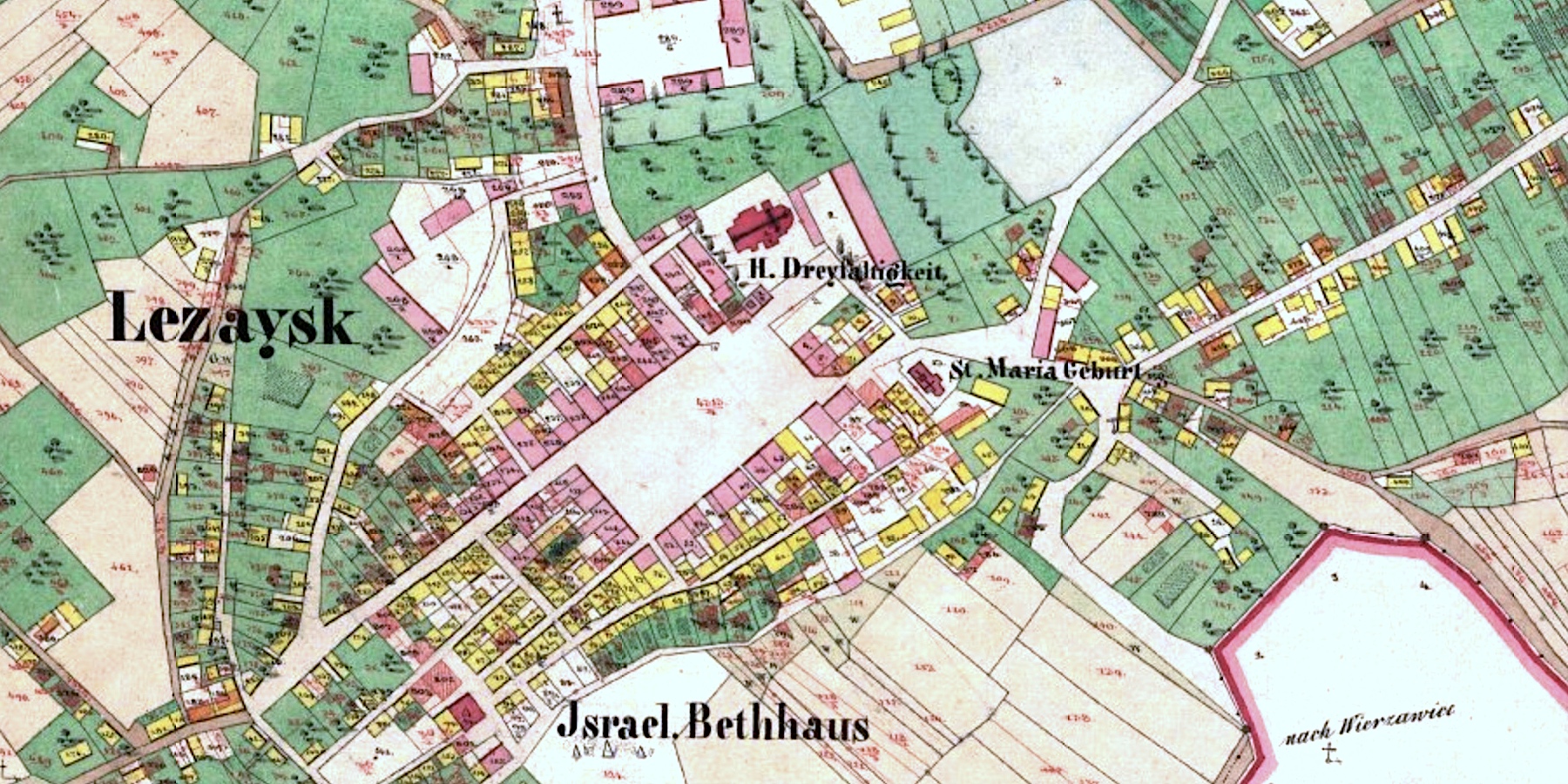 1853 cadastral map of Leżajsk