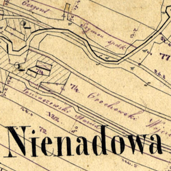 Nienadowa Town Cadastral Map 1852 (1st Revision)